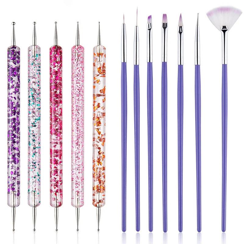 Nail Art Brushes Nail Art Tool Set Nail Dotting Tools Nail Dust Brush Striping Long Lines Nail Drawing Pen Nail Design