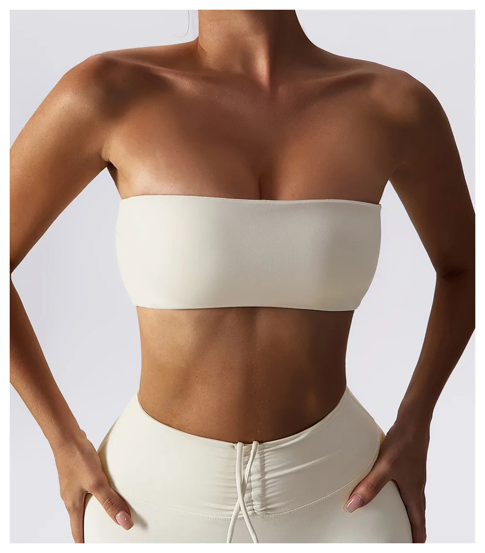 Sports Bra Sport Top Woman Gym Underwear Strapless Bustier Breathable Elastic Workout Tops Fitness Training Brassiere Yoga Bras