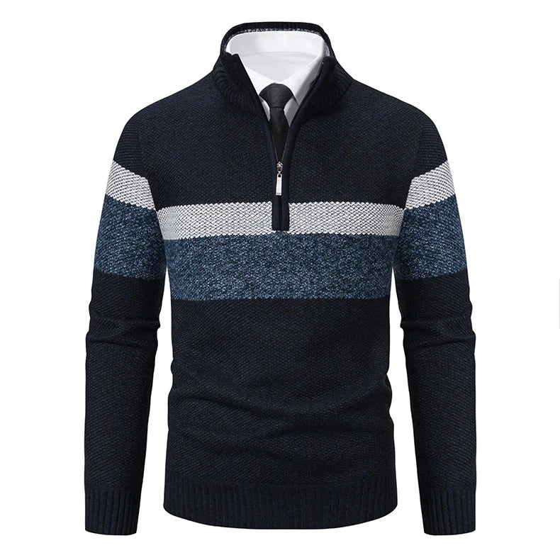 Zippered Fleece Turtleneck Sweater