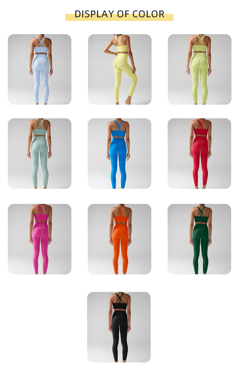 Women's Yoga Set Workout Set 2 Piece High Waist Yoga Leggings Sports Bra Gym Suit Activewear Sports Fitness Set Sports Suit