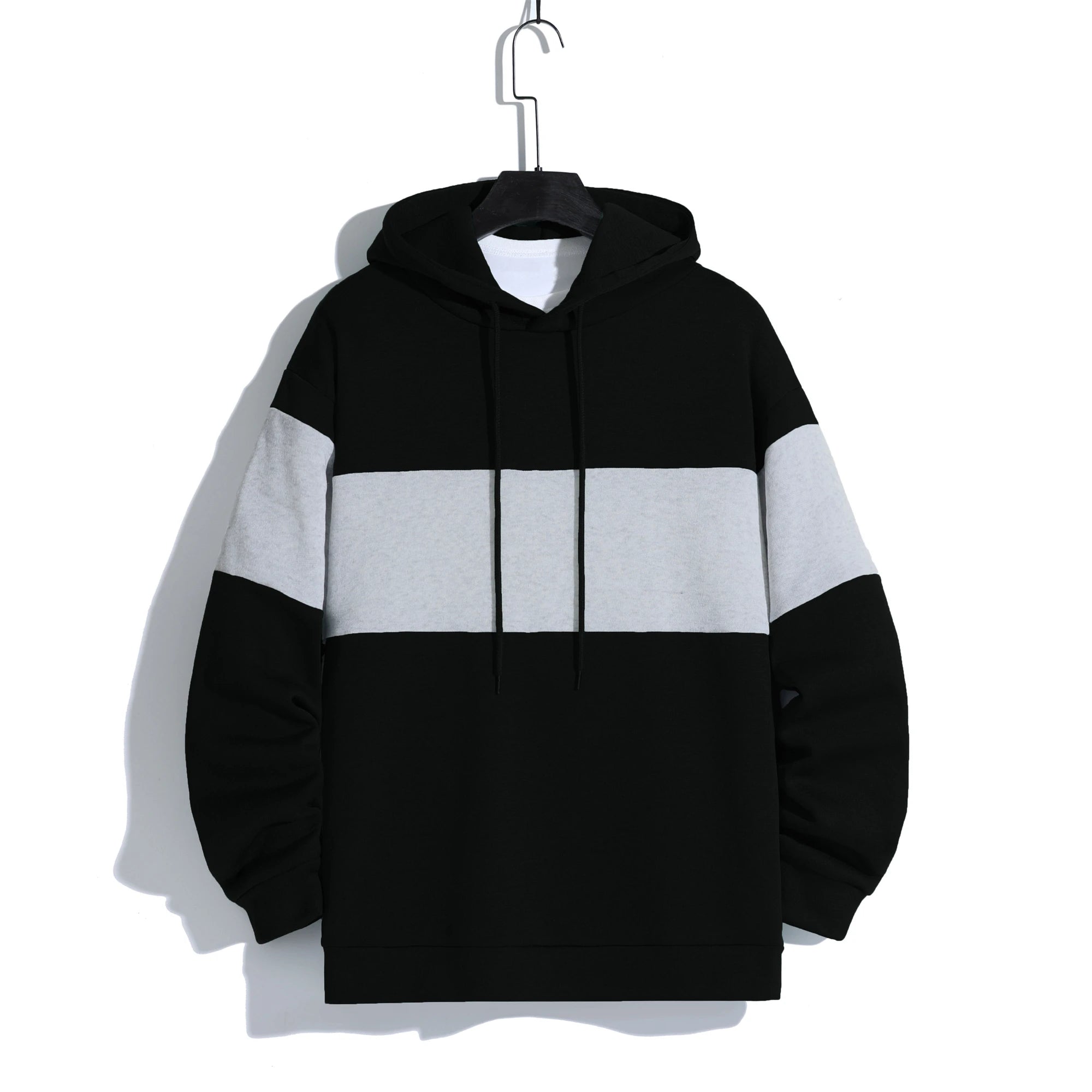 Men's patchwork color hoodie light fleece hoodie long sleeve hoodie sports hoodie