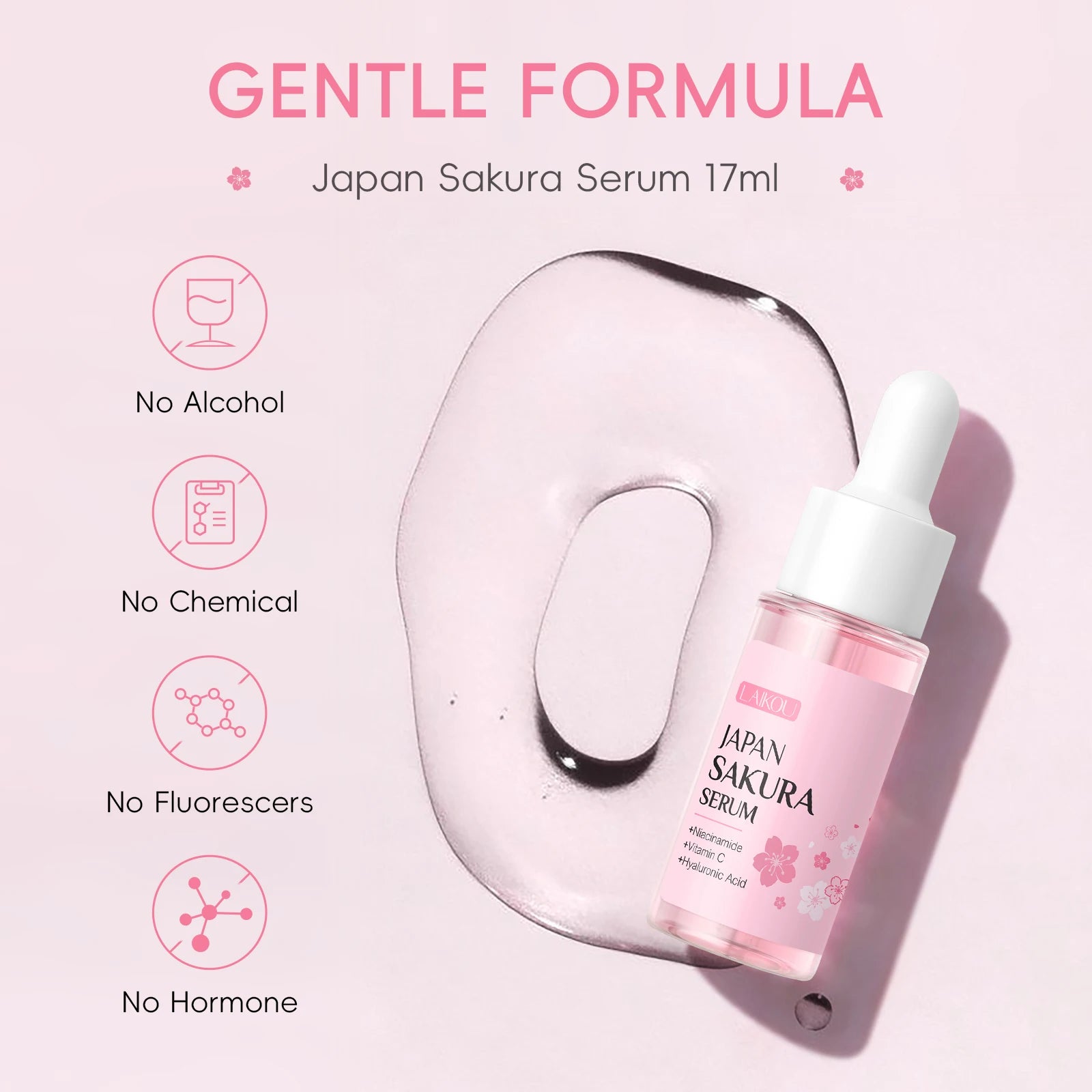LAIKOU Japanese Sakura Skin Care Set - Hydrating Nourishing Moisturizing Soften Rough Skin for Radiant Complexion