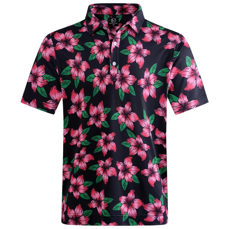 Hawaiian Print Streetwear Polo Shirt