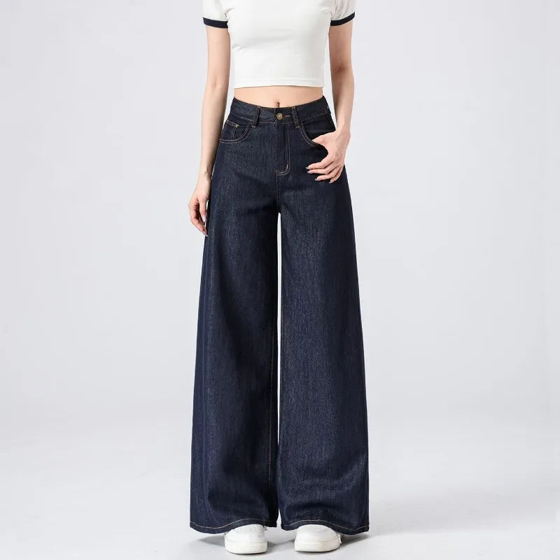 Women's Lightweight Wide Leg Straight-Leg Jeans Stylish and Comfortable Denim Pants for Effortless Fashion Summer Thin Trousers