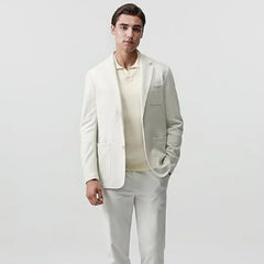 White Formal Men Suit Blazer