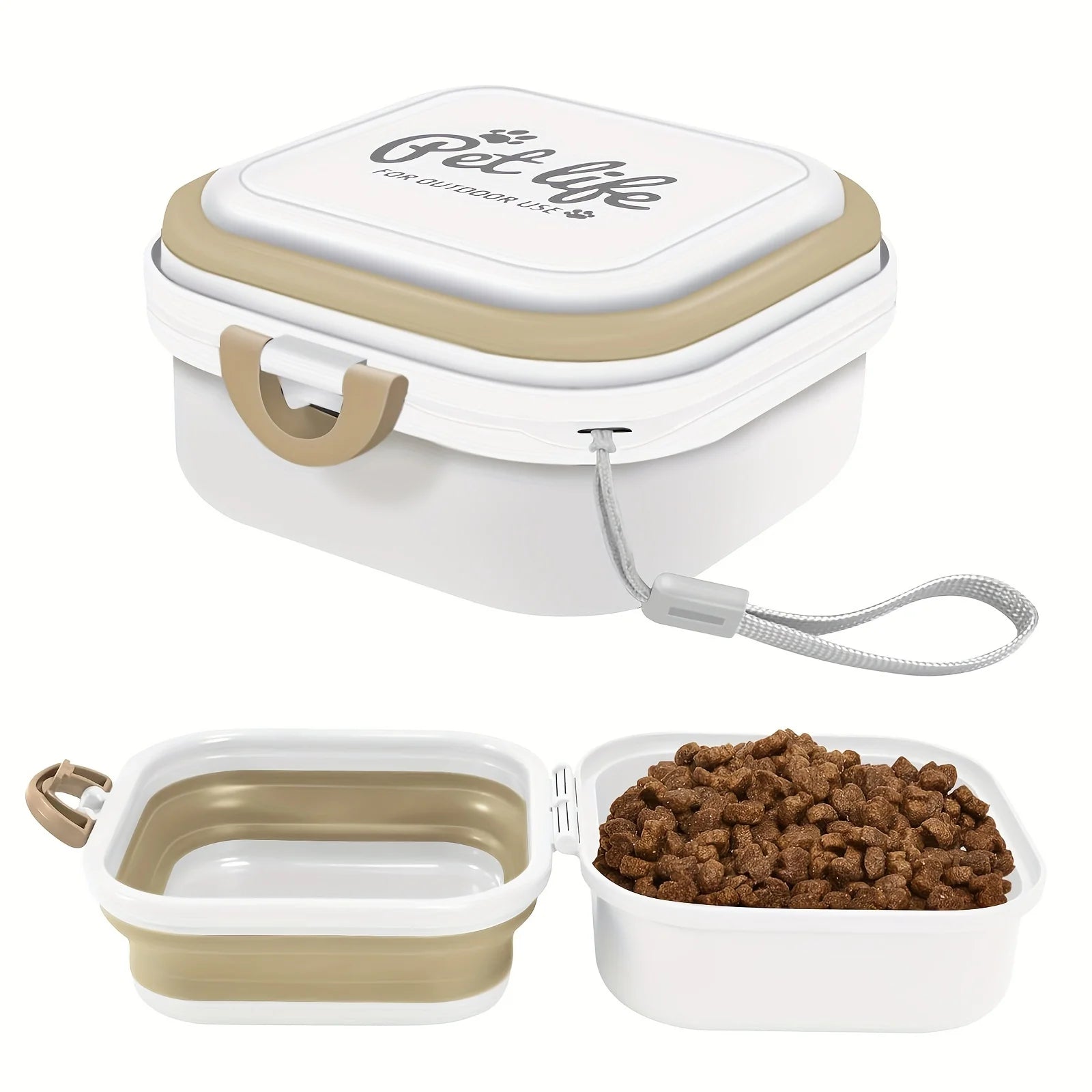 2-in-1 Portable Dog Bowls Pet Dancer Dog Bowl Durable PP Material Leak-Proof Lid Food Water Feeder for Dogs Pet Bowl 400ml