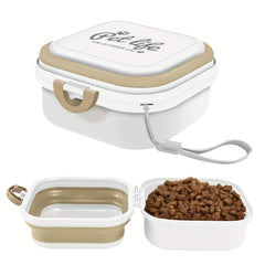 2-in-1 Portable Dog Bowls Pet Dancer Dog Bowl Durable PP Material Leak-Proof Lid Food Water Feeder for Dogs Pet Bowl 400ml