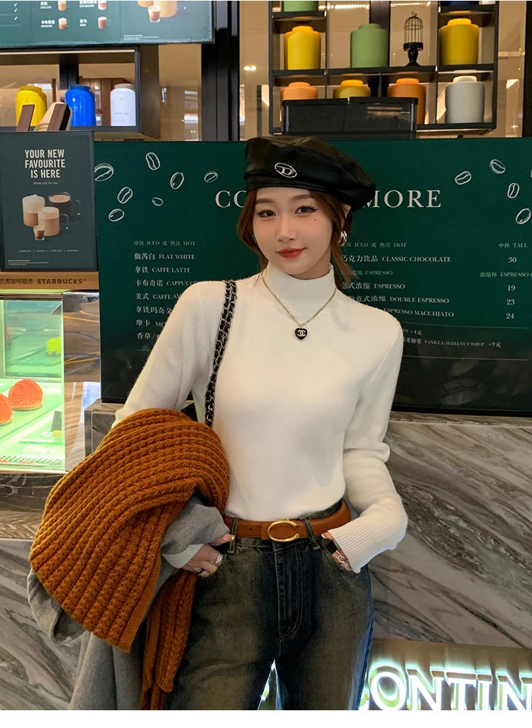 Thermal Turtleneck Fleece Knit Pullover