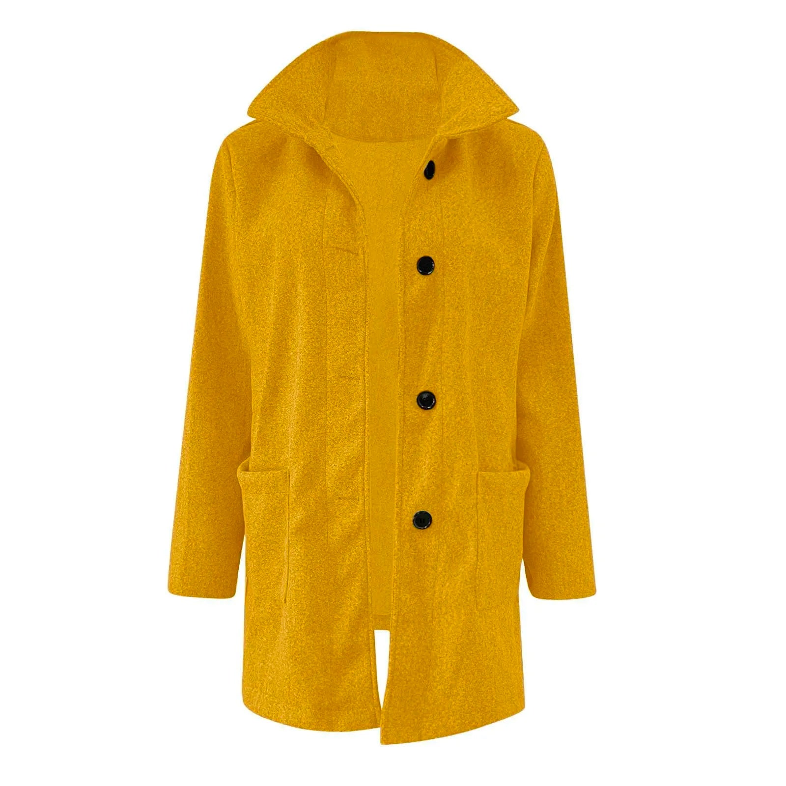 Womens Wool Cardigan Coats With Pockets Ladies Lapel Long Jacket Coat Fashion Solid Casual Winter Jackets for Women Plus Coat
