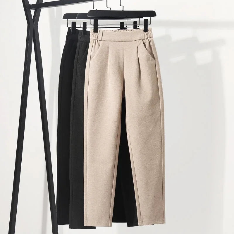 High Waist Woolen Harem Pants