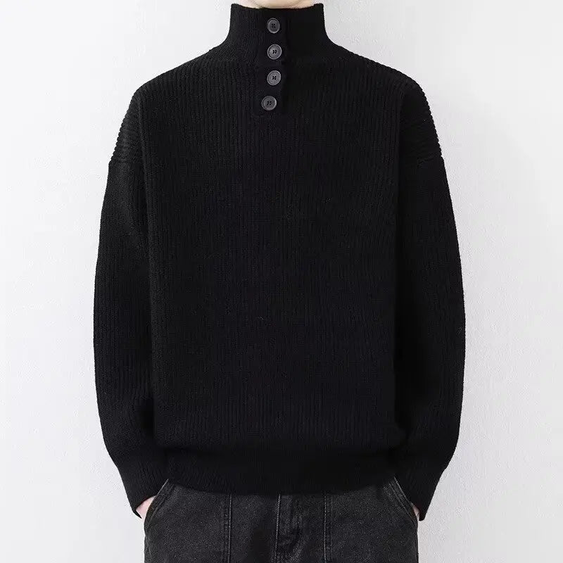 Sweater Men's Winter Turtleneck Base Layer Warm Thickened Wool Pullovers