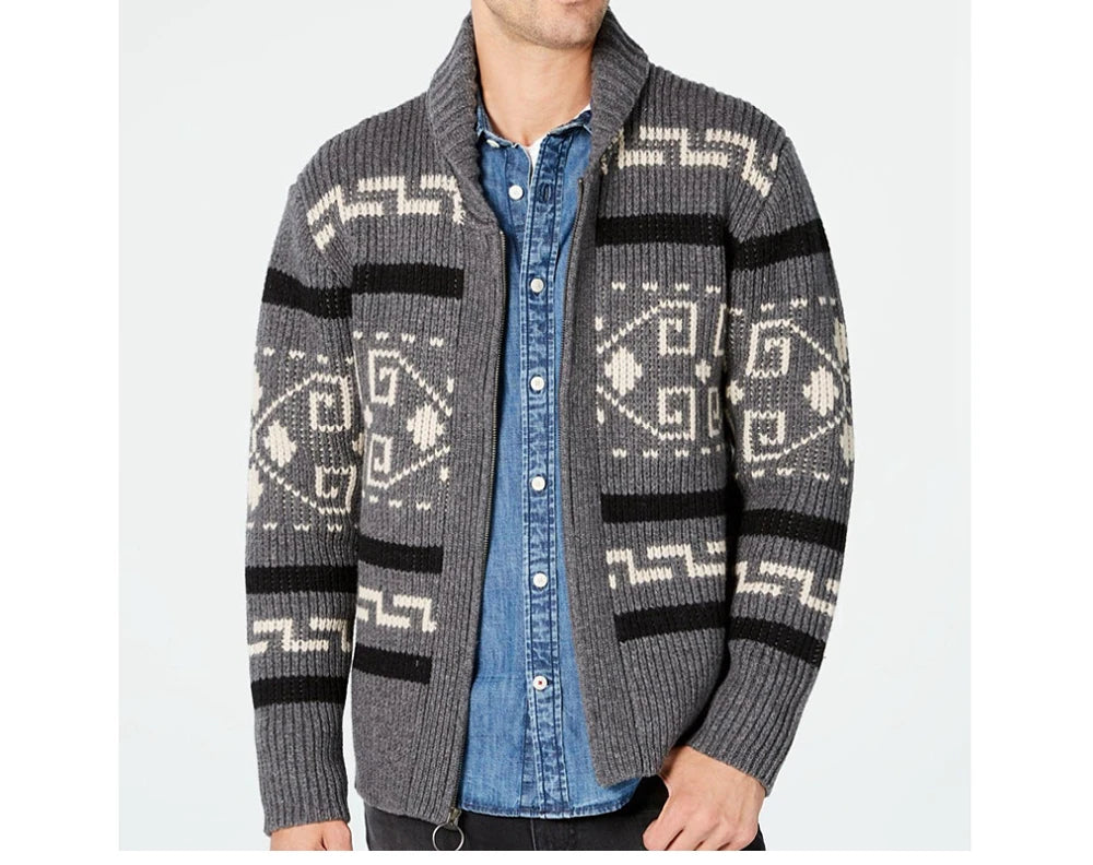 Winter Men's Cardigan Sweaters Fashion Male Knitted Sweater Thermal Warm Coats Casual Man Cashmer Lapel Knitted Jackets Clothing