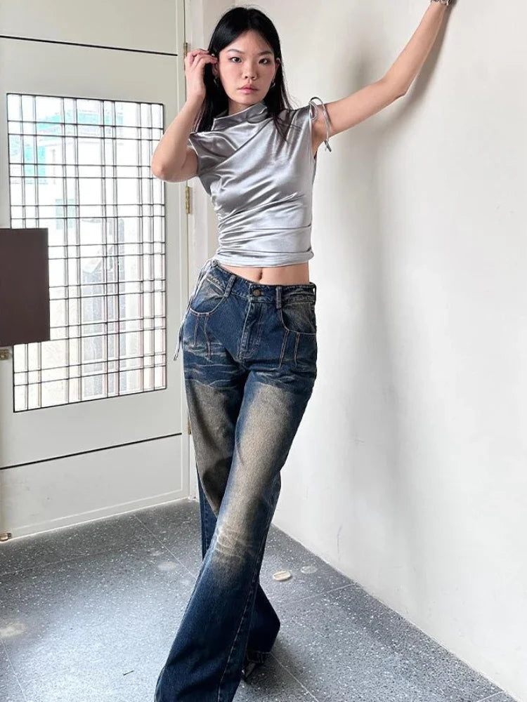 Shirred Half Turtleneck Tee Women