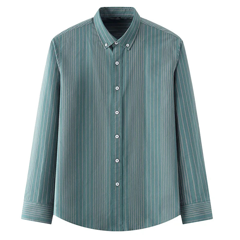 Striped Plaid Cotton Slim Shirt
