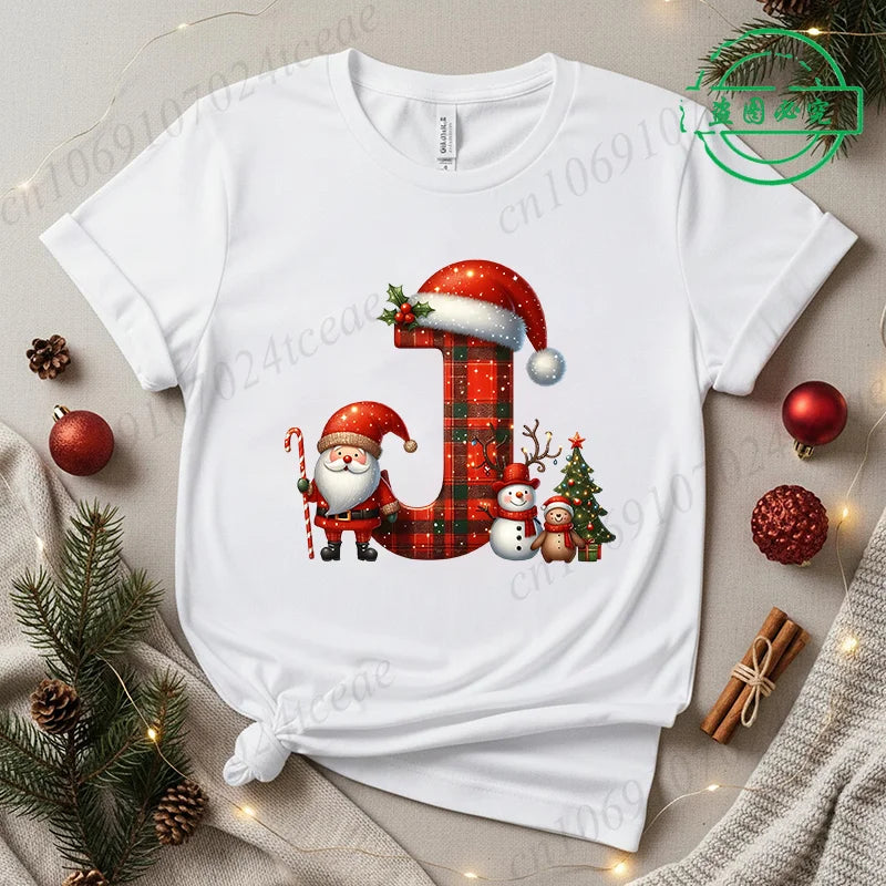 Festive Alphabet Holiday Casual Tee
