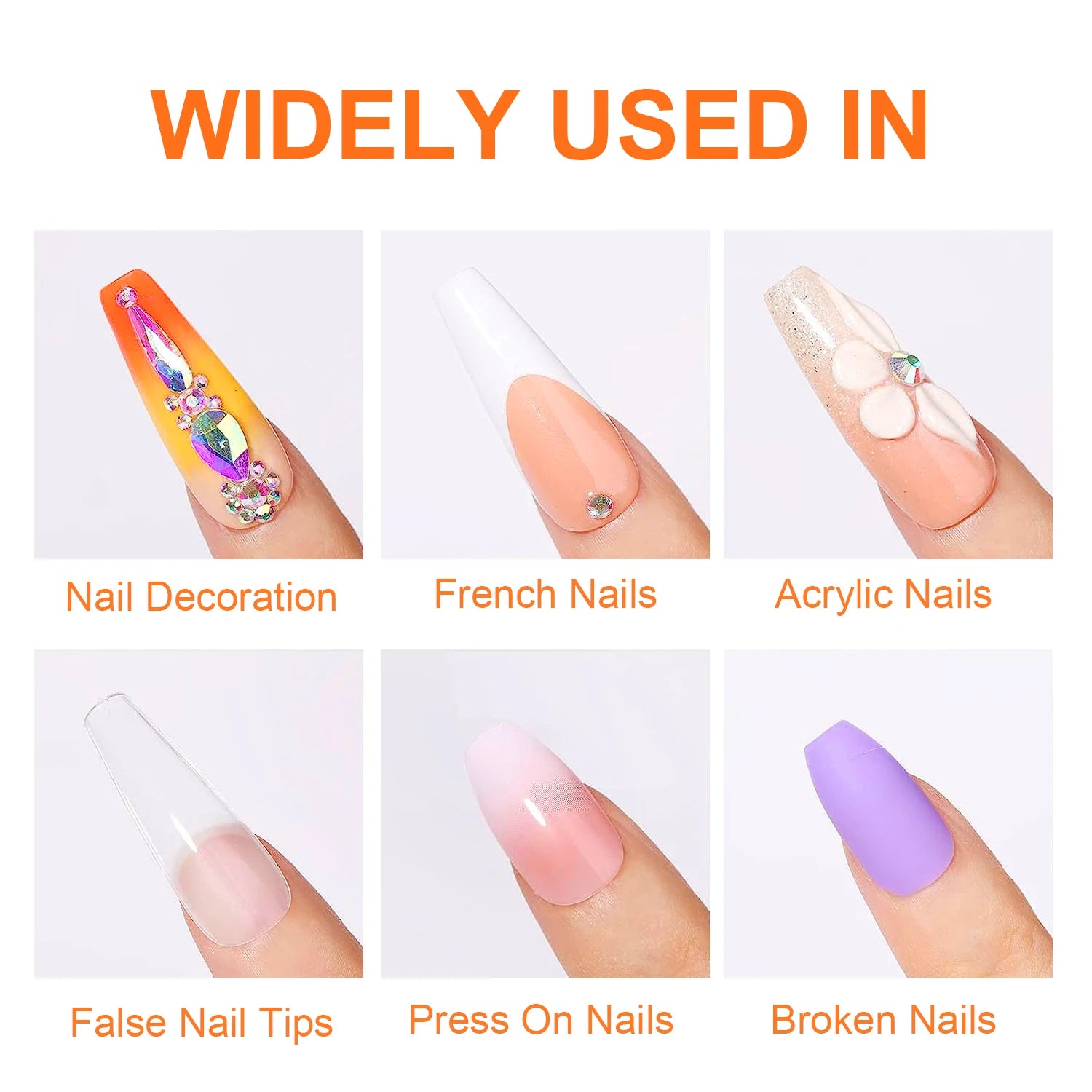 Super Strong Nail Glue For Press On False Nail Tips, Acrylic Fake Nails,Long-lasting Adhesion, Rhinestone Glue With Fast Drying