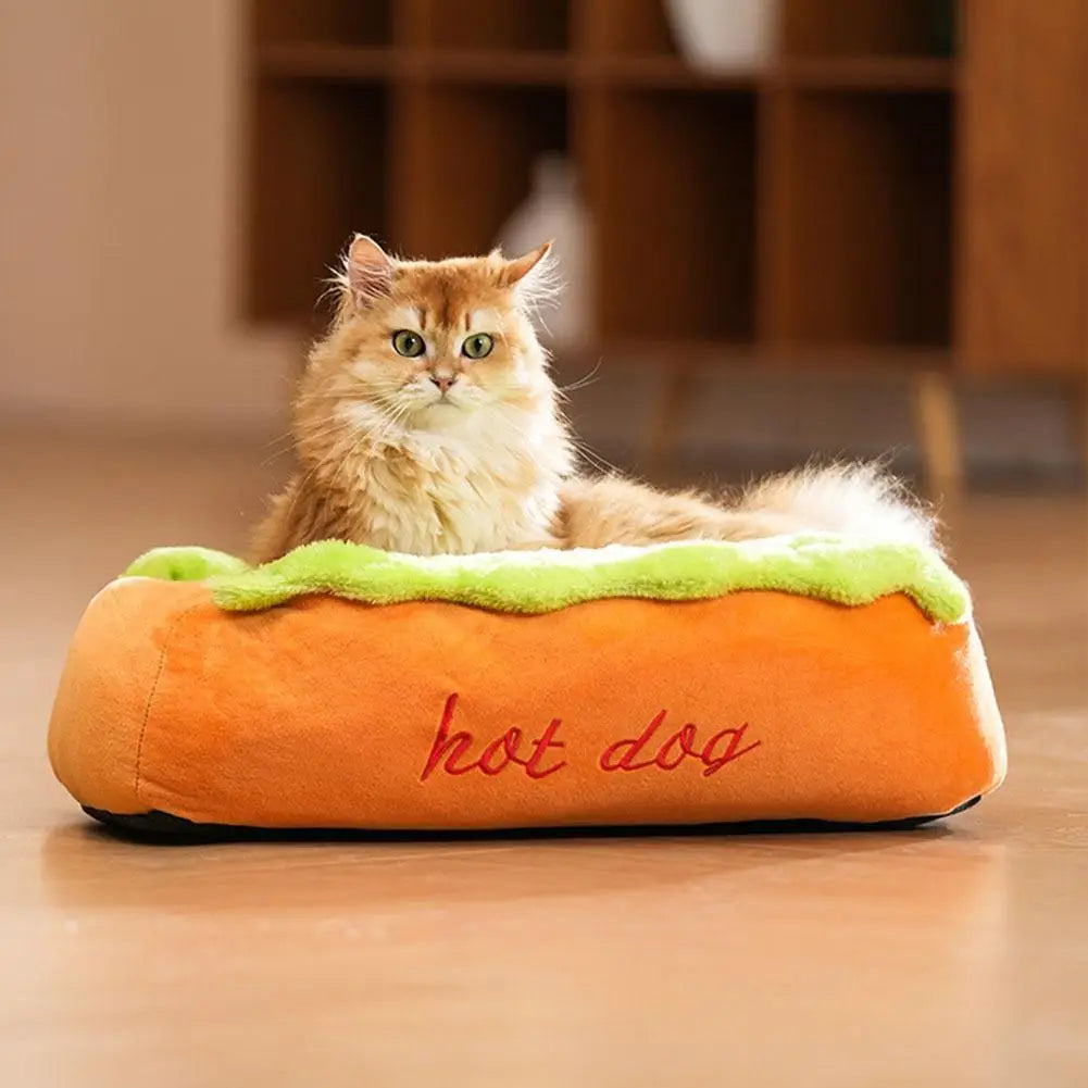 2026 New Hot Dog Pet Bed For Dachshund Cats Puppies Small Pets Plush Removable Washable Pet Beds Soft Corduroy Non-Slip Bottom