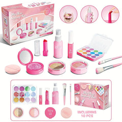 Children's Makeup Toy Set Simulated Beauty Makeup Box Set No Smearing No Liquid 10 Piece Non-toxic Set (Non Real Makeup)