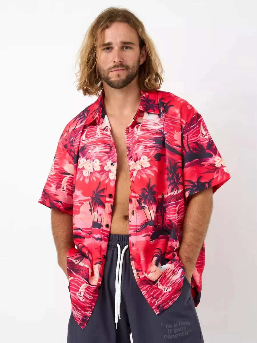 Floral 3D Print Casual Shirt