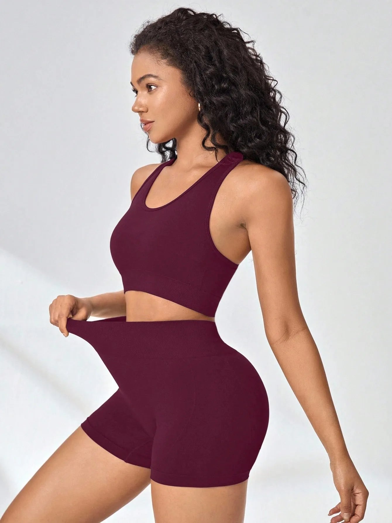 Women Yoga Set Bra Shorts Set Seamless Fitness Tracksuit Gym Running Shorts Sports Set Workout Shockproof Vest Outfit