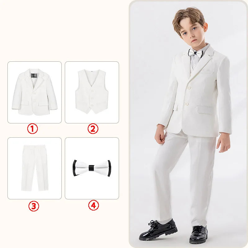 Formal Kids Plaid Tuxedo Suit