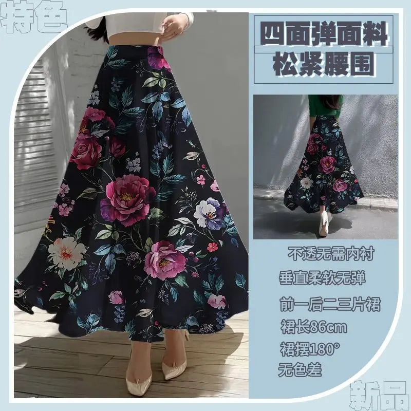 Women's Skirts Niche Specialty Fancy Skirts Versatile Bot Large Swings Fashionable Floral Skirts