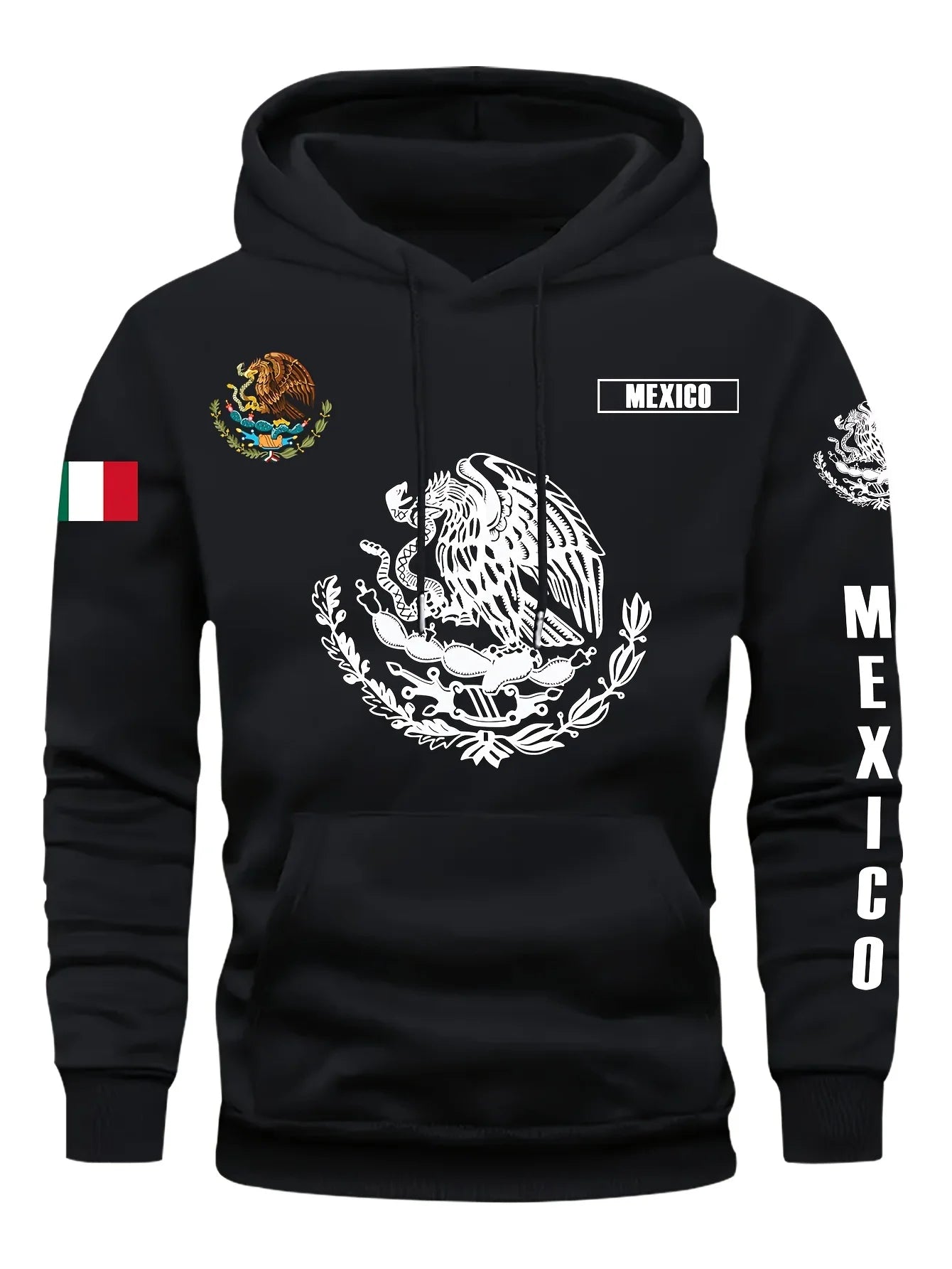Hoodie Sweatshirt Mexican Flag Eagle Featuring Cactus Pirate Daily Outdoor Fitness Sport Casual Warm Autumn Winter Men Women Top