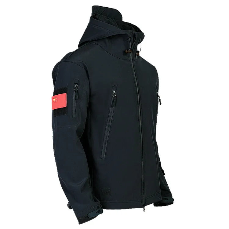 Oulylan SoftShell Tactical Waterproof Jacket Fishing Hiking Camping Climbing Jacket HoodedWinter Autumn Tracksuits Set Men