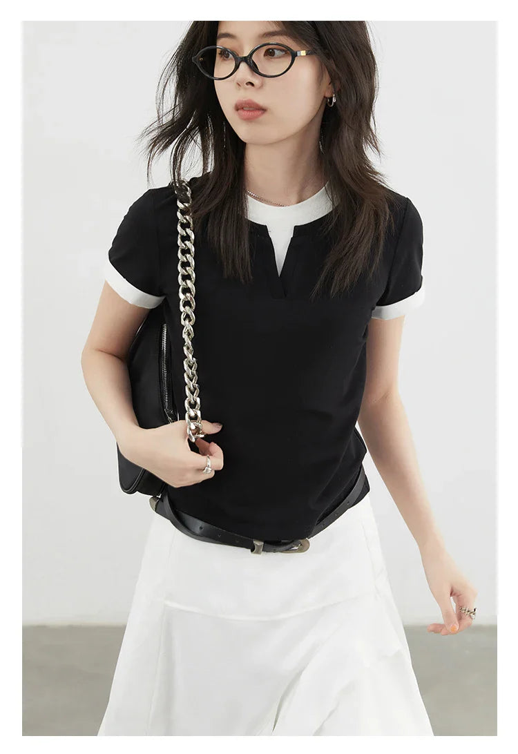Color Contrast Patchwork Sport Tee