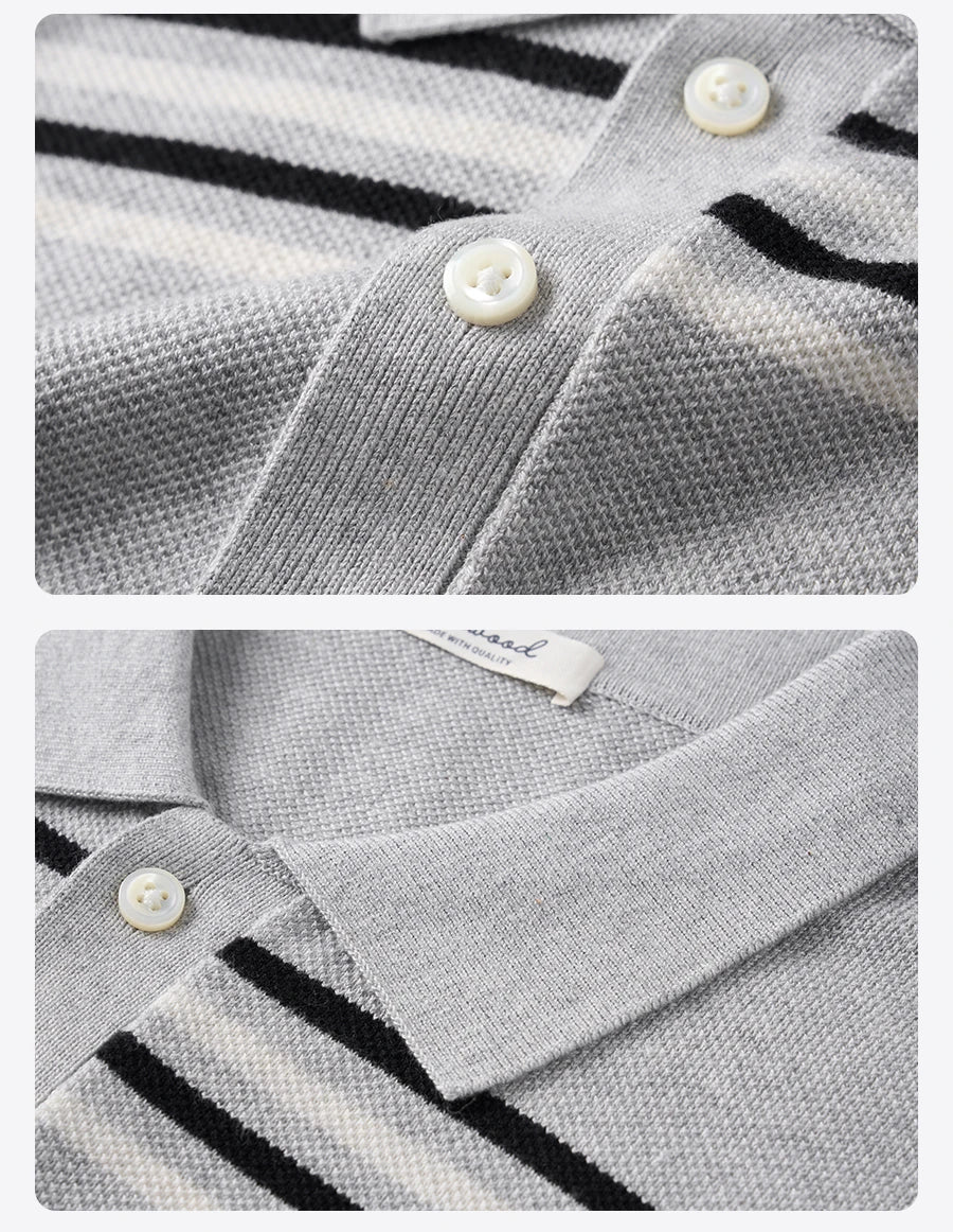Oversize Striped Knit Summer Polo