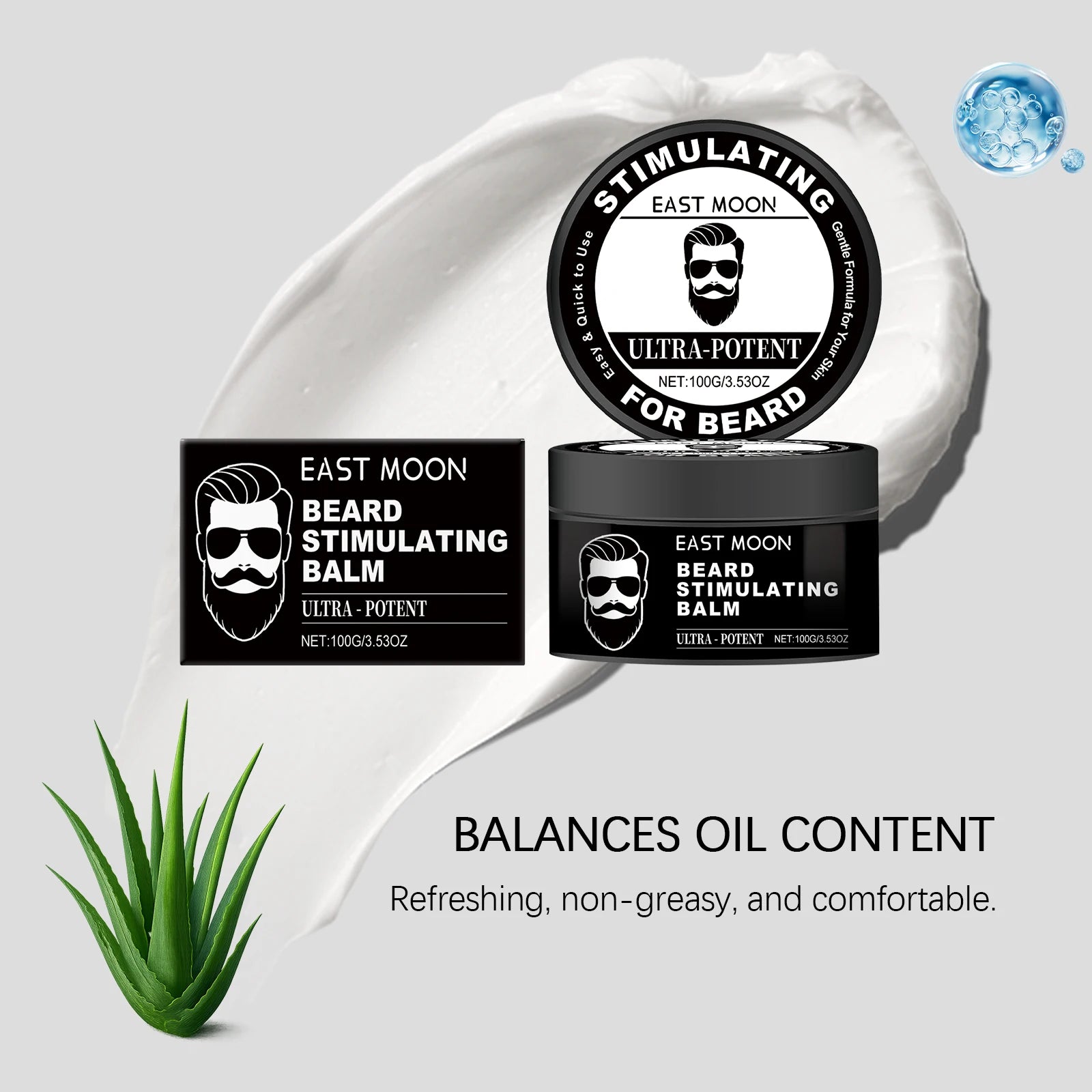 Men's Beard Care Balm – Softens Beards, Deep Nourishment, Soothes Redness, Non-Irritating, Suitable for Sensitive Skin
