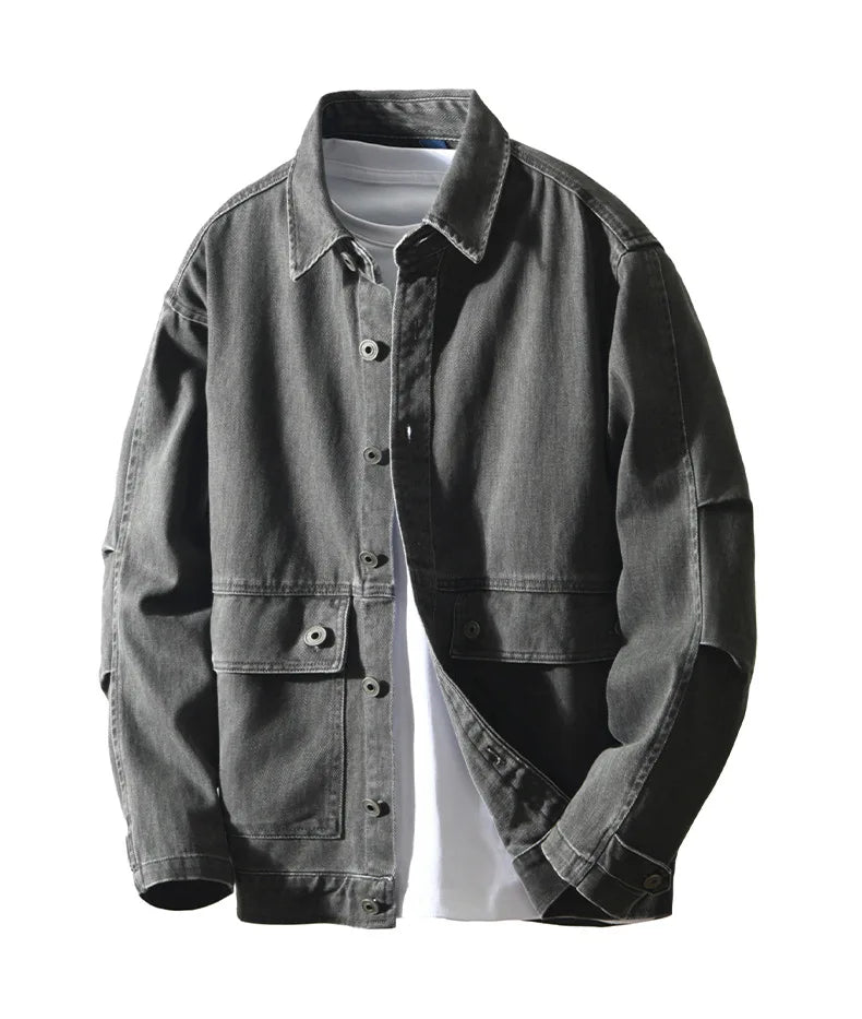 Vintage Cotton Cargo Shirt Jacket