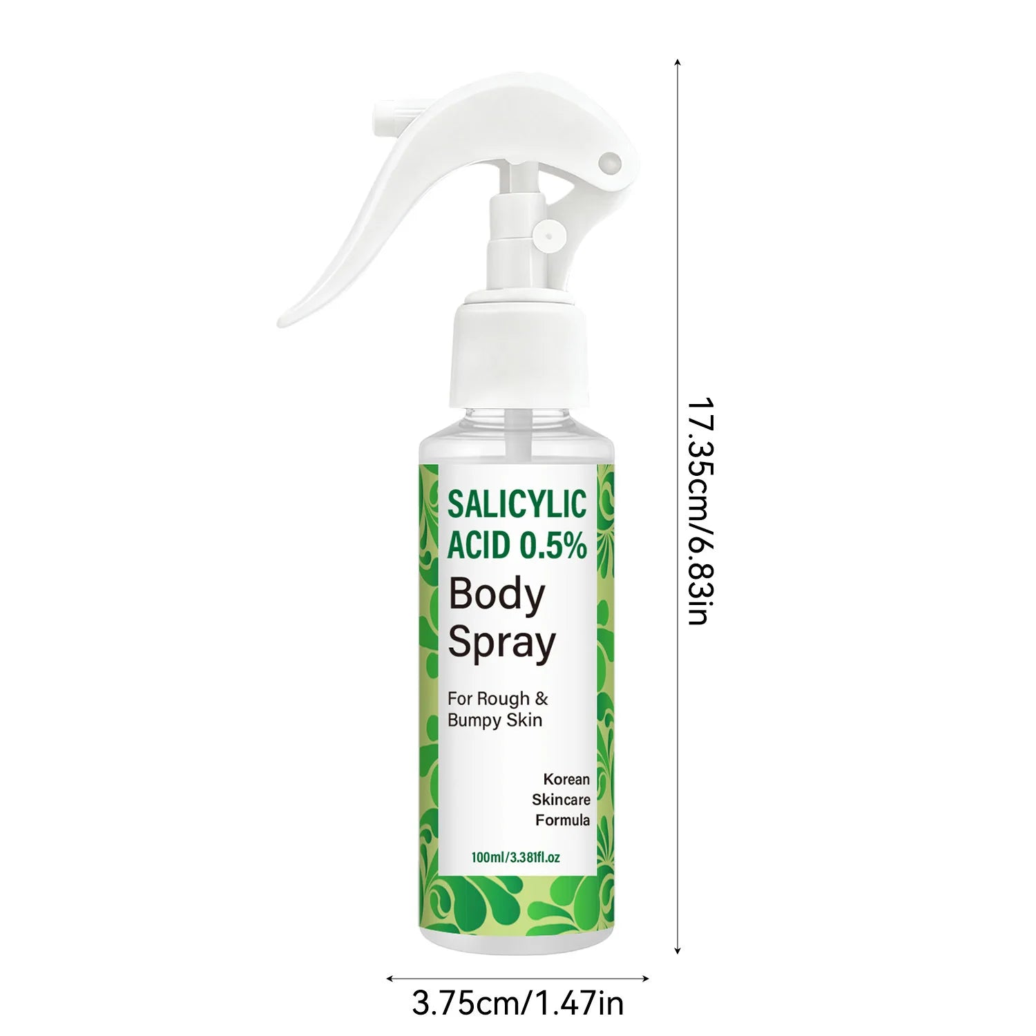 Salicylic Acid 0.5% Body Spray with Glycolic Acid and Panthenol – Korean Skincare Formula for Rough, Bumpy.