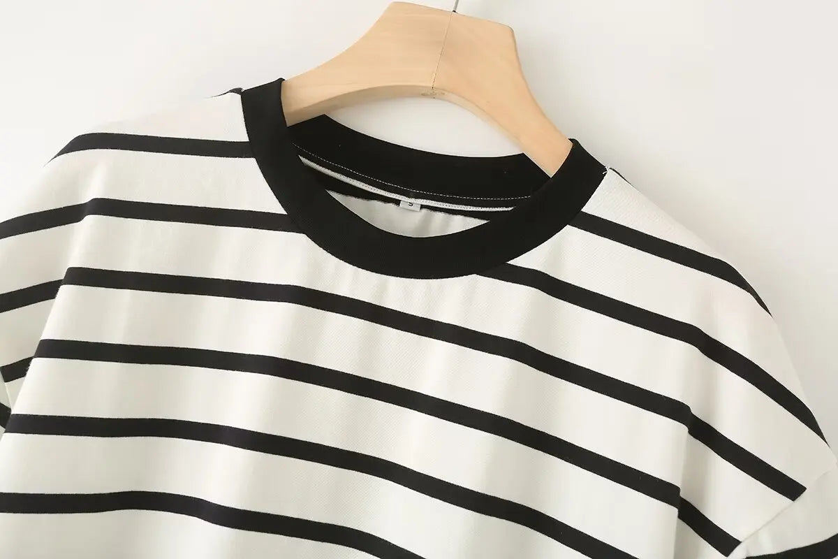 Striped Cotton Summer Tee Women