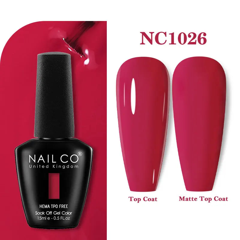 NAILCO 333 Colors Gel Nail Polish Semi Permanent Varnishes Nails Art Design Hybrid Soak Off Top Base Coat UV Gel Manicure 15ml