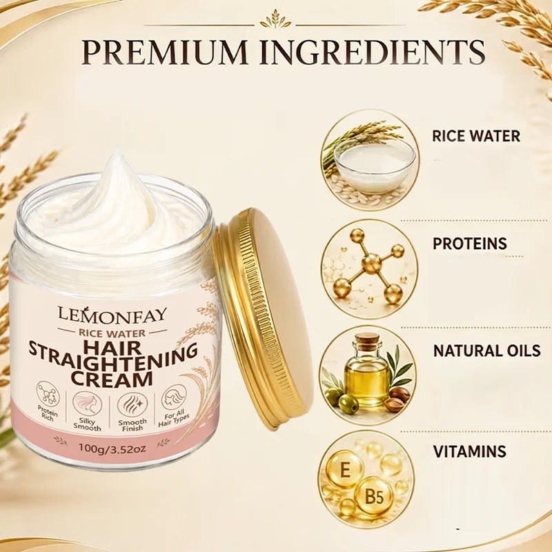 Hair Straightening Cream Smoothing Frizz Control Nourishing Repair Damaged Silky Hair Care Treatment