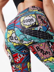 High Waist Leggings Push Up Game BOOM Cartoon Print Leggins Sport Women Running Gym Pants Energy Leggings Girl Leggins