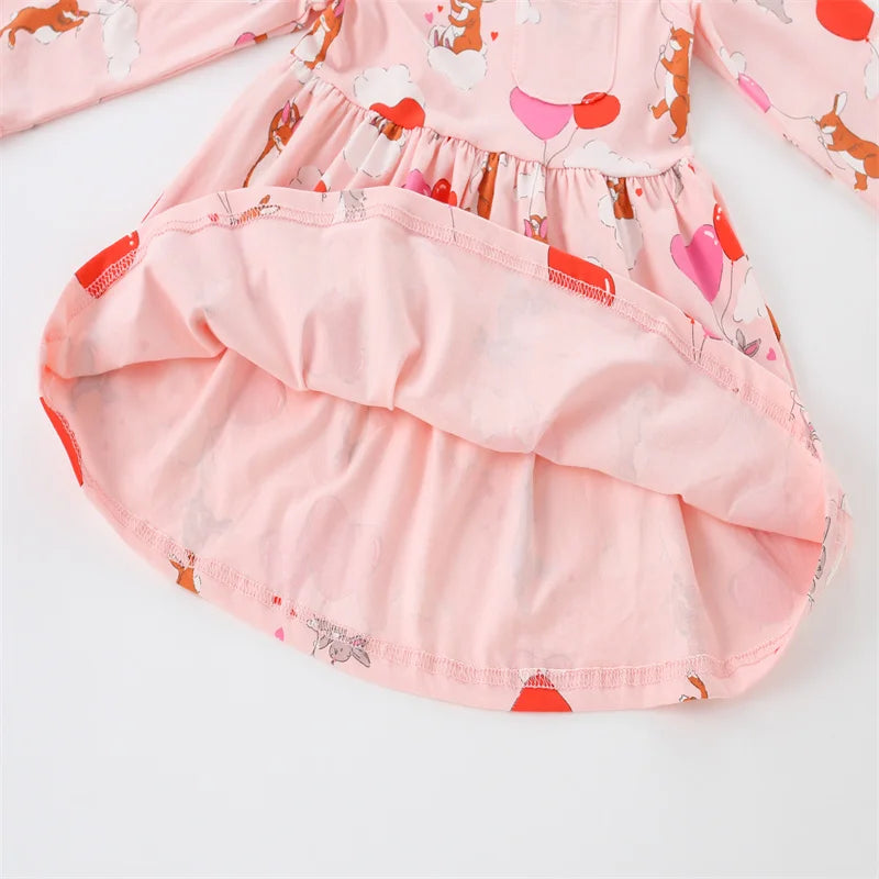 Floral Button Princess Girls Dress