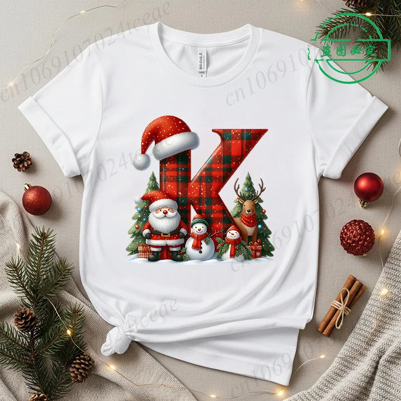 Festive Alphabet Holiday Casual Tee