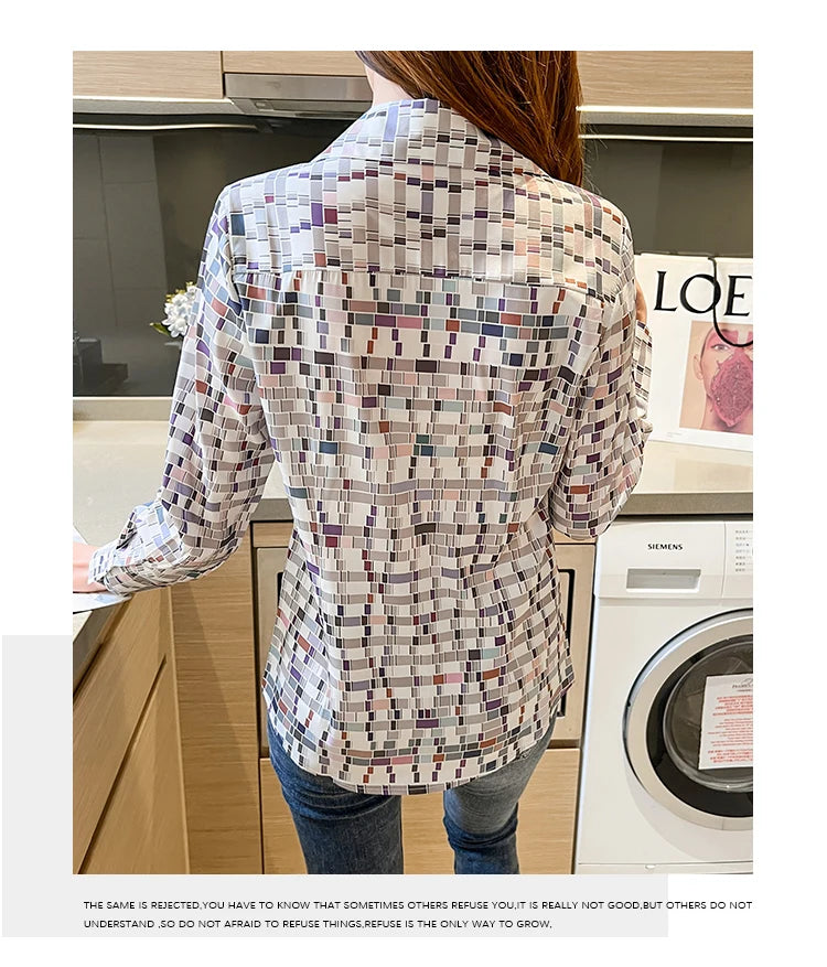 Fashion ladies shirts New elegant Women Blouses Long Sleeve Button-Down Tops blusa mujer