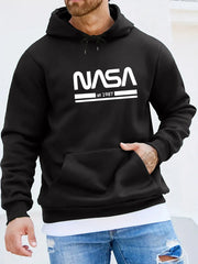 NASA Text Loose Casual Hoodie