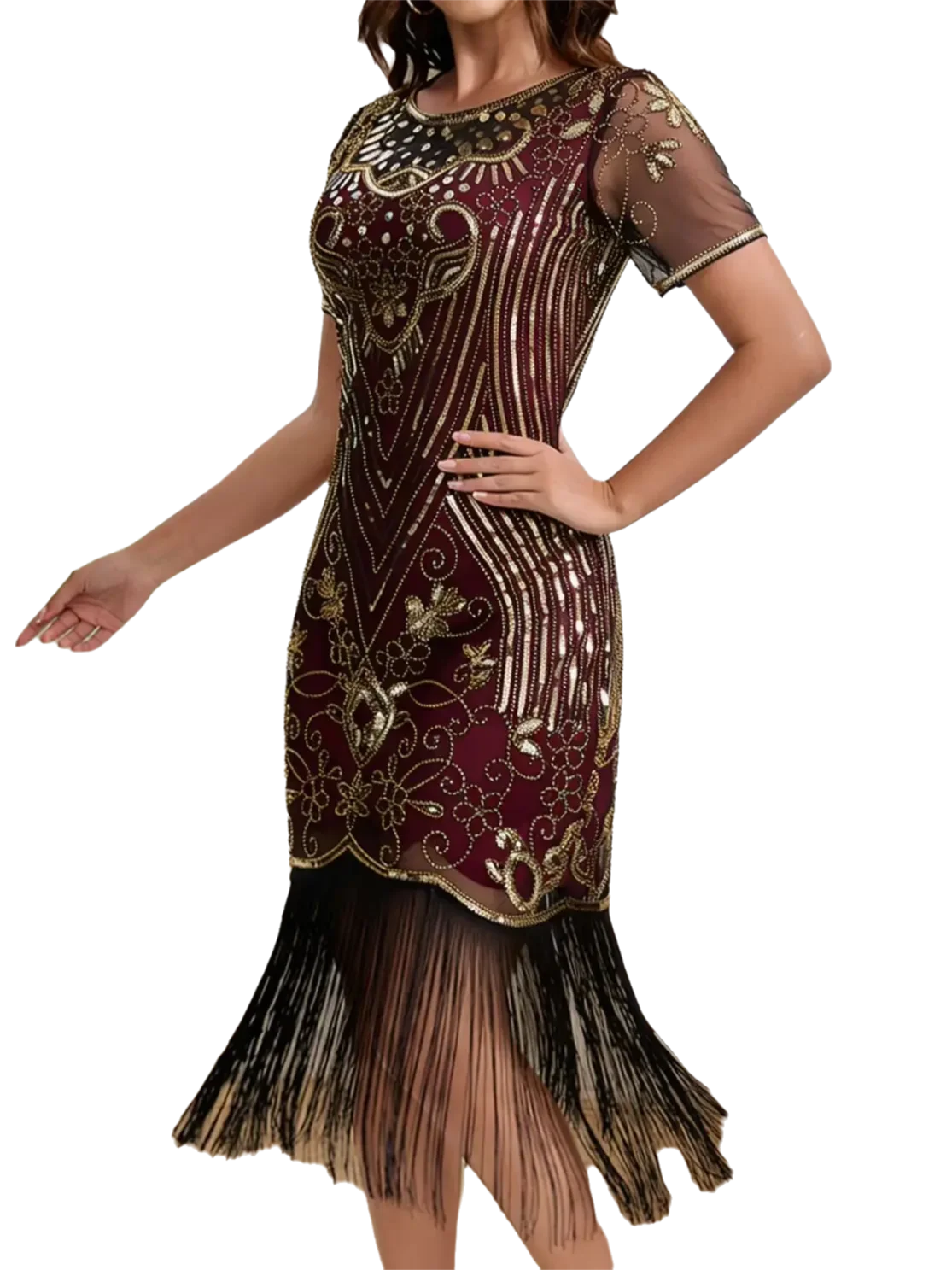 Women's Flapper Dresses 1920s for Women Great Gatsby Sequin Fringed Roaring 20s Cocktail Dress