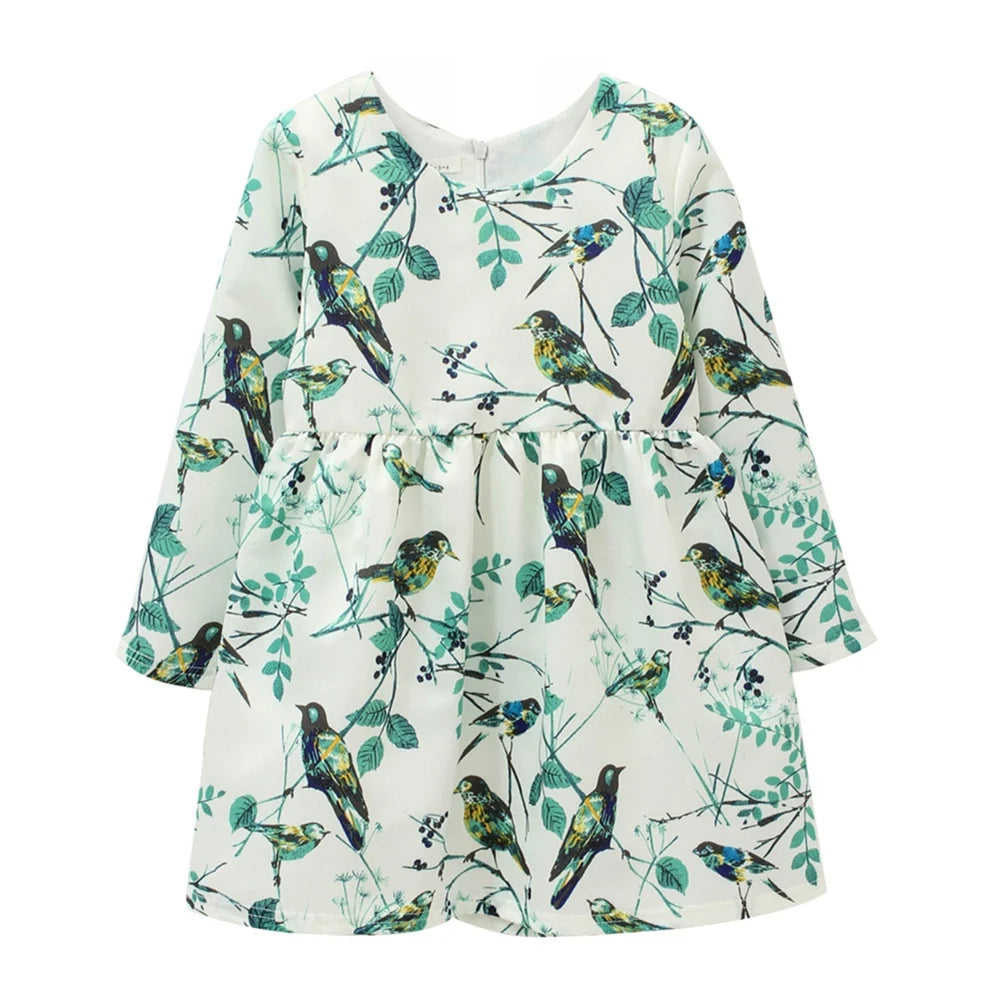 Printed Flower Casual Girls Dress
