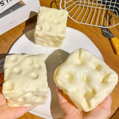 Shapeable Cheese Cube Stress Ball