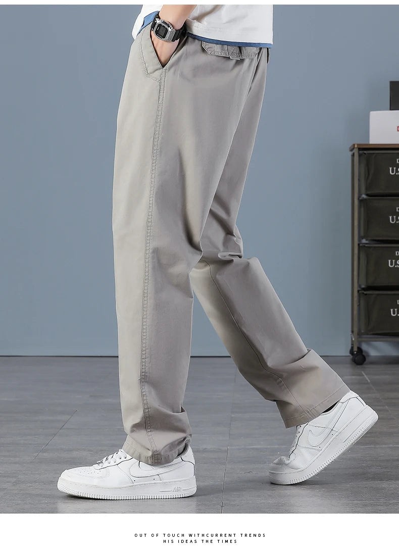 Loose Cotton Cargo Work Pants