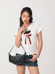 Heart Bow Lace Tee