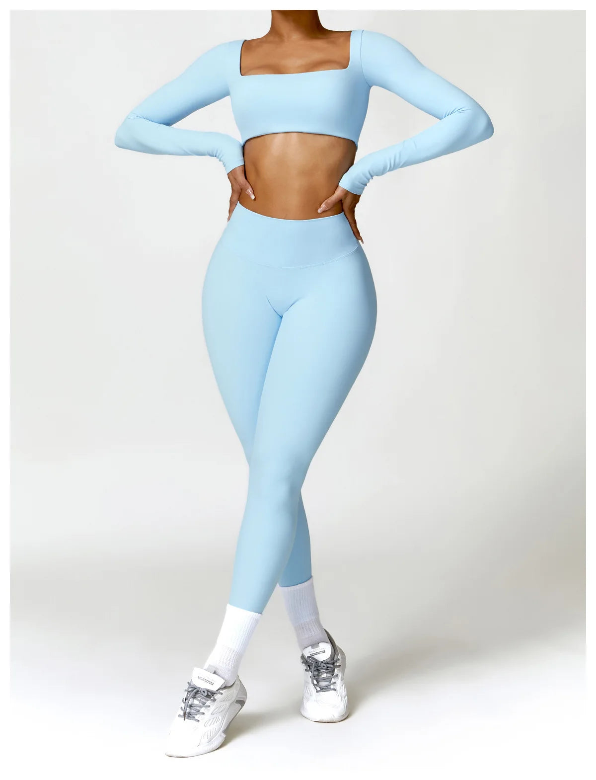 Summer 2PCS Yoga Suit Sports Set Women Quick-Dry Gym Set Women Tracksuit Running Workout Long Sleeve Sports Shirt Yoga Clothing