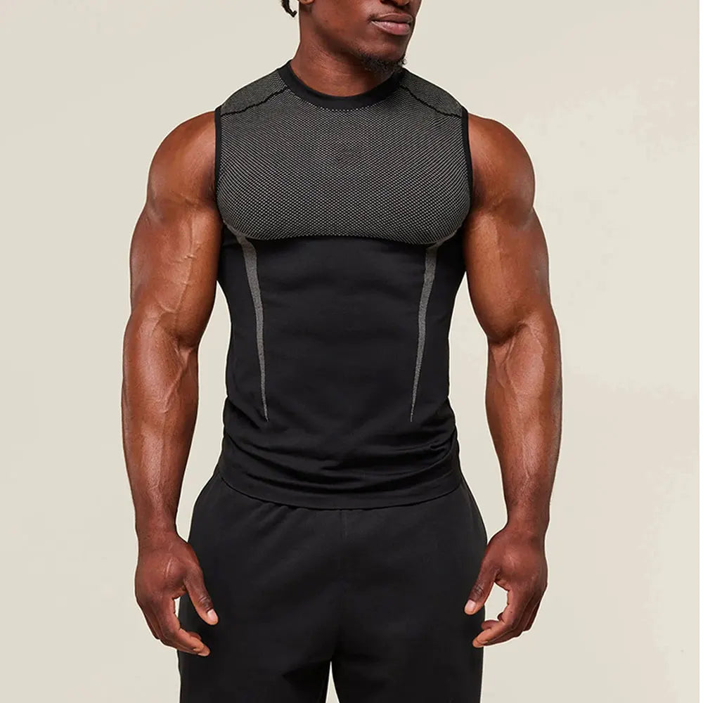 Men's Quick Dry Sport Vest Summer Training Tanktop Sleeveless Gym Workout Fitness Tops Running Tee for Active Men