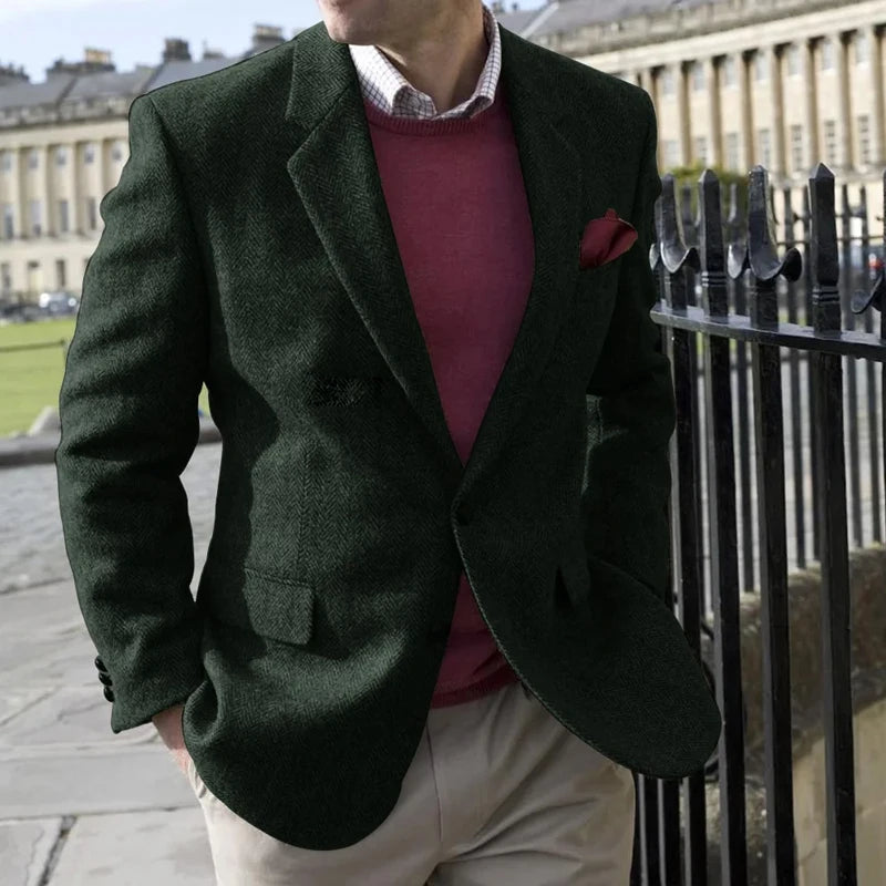 Vintage Herringbone Suit Jacket