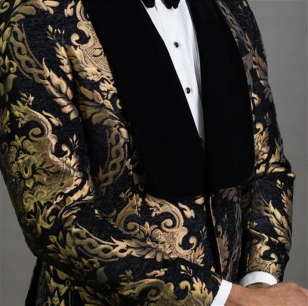 Navy Floral Boys Formal Suit